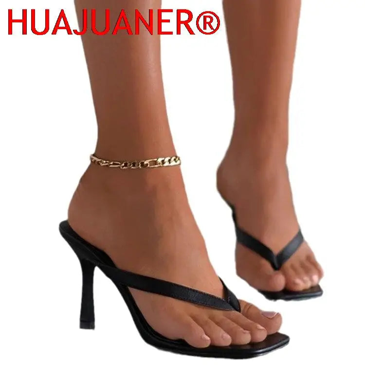 2025 New High-heeled Shoes Heel Large Square Head Solid Color Pinch Toe Women's Shoes High Heel Women's Sandals Shoe for Women