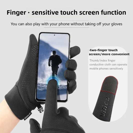 Windproof Waterproof Touch Screen Winter Gloves for Men Women Thermal Anti Slip Cycling Skiing Running Fishing Outdoor Sports