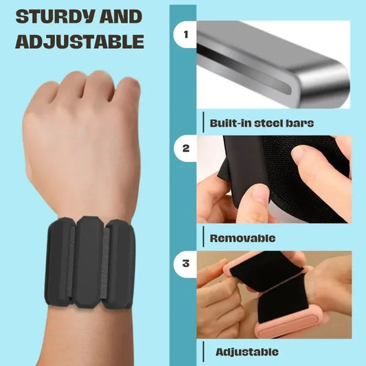 Steel&Silicone Load Bearing Wristband Adjustable Wristband Multifunctional Ankle&Wrist Weight Strap for Fitness