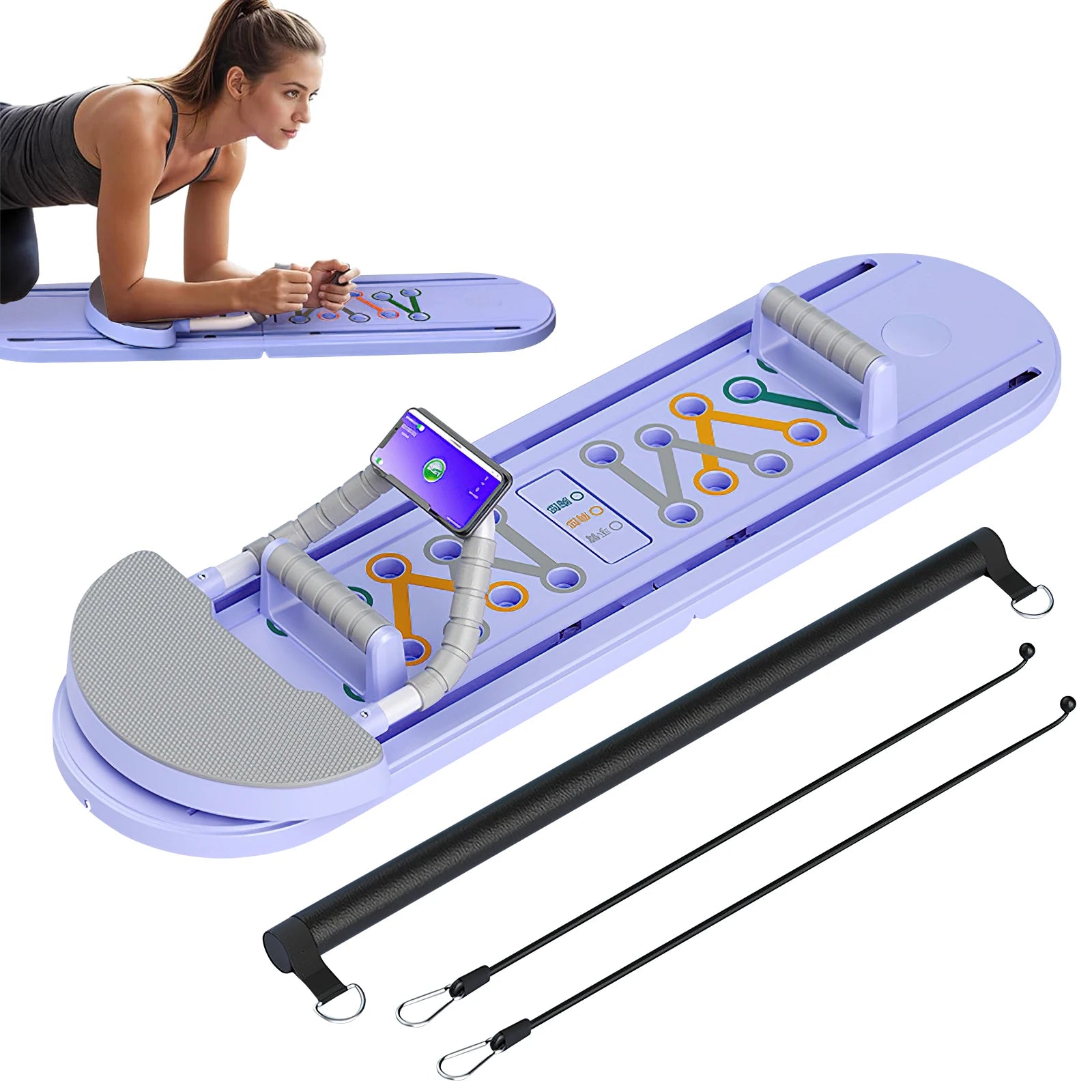 Portable Foldable Push Up Board Bar Set, Multi-Angle Chest Abdomen Arms Back Training Equipment for Home Gym Fitness