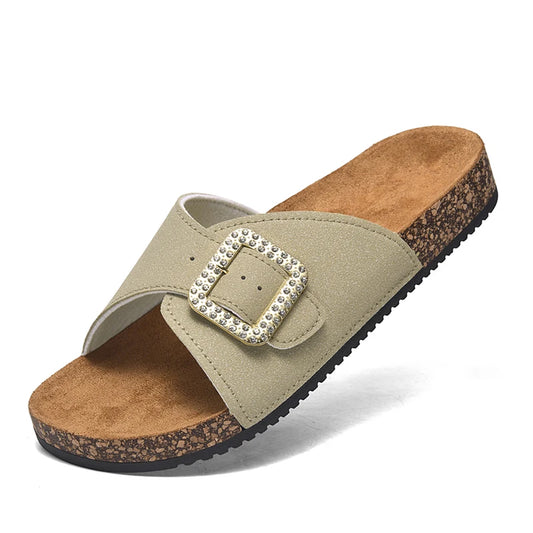 New fashion women's sandals luxury summer shoes cork slippers non-slip wear-resistant comfortable garden shoes girls