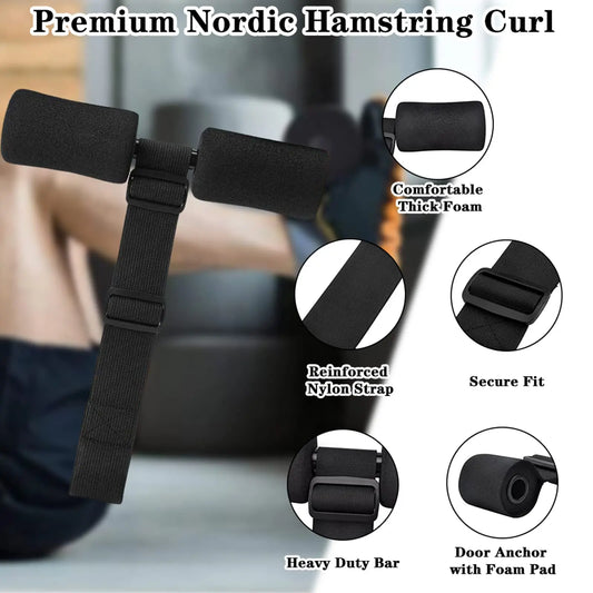 1PC Adjustable Hamstring Curl Strap Nordic Hamstring Curl Exercise Equipment Situp Foot Holder Exercise Belt For Hamstring Curls