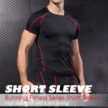 Summer Compression Sport T Shirts Men Fitness Gym T Shirt Short Sleeve Bodybuilding Tops Quick Dry Running Shirt Man Sportswear