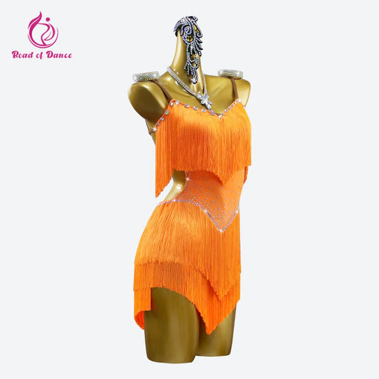 2025 Latin Dance Dress Girls Costume Fringed Skirt Line Women's Clothes Samba Competition Ball Sports Suit Elegant Stage Cabaret