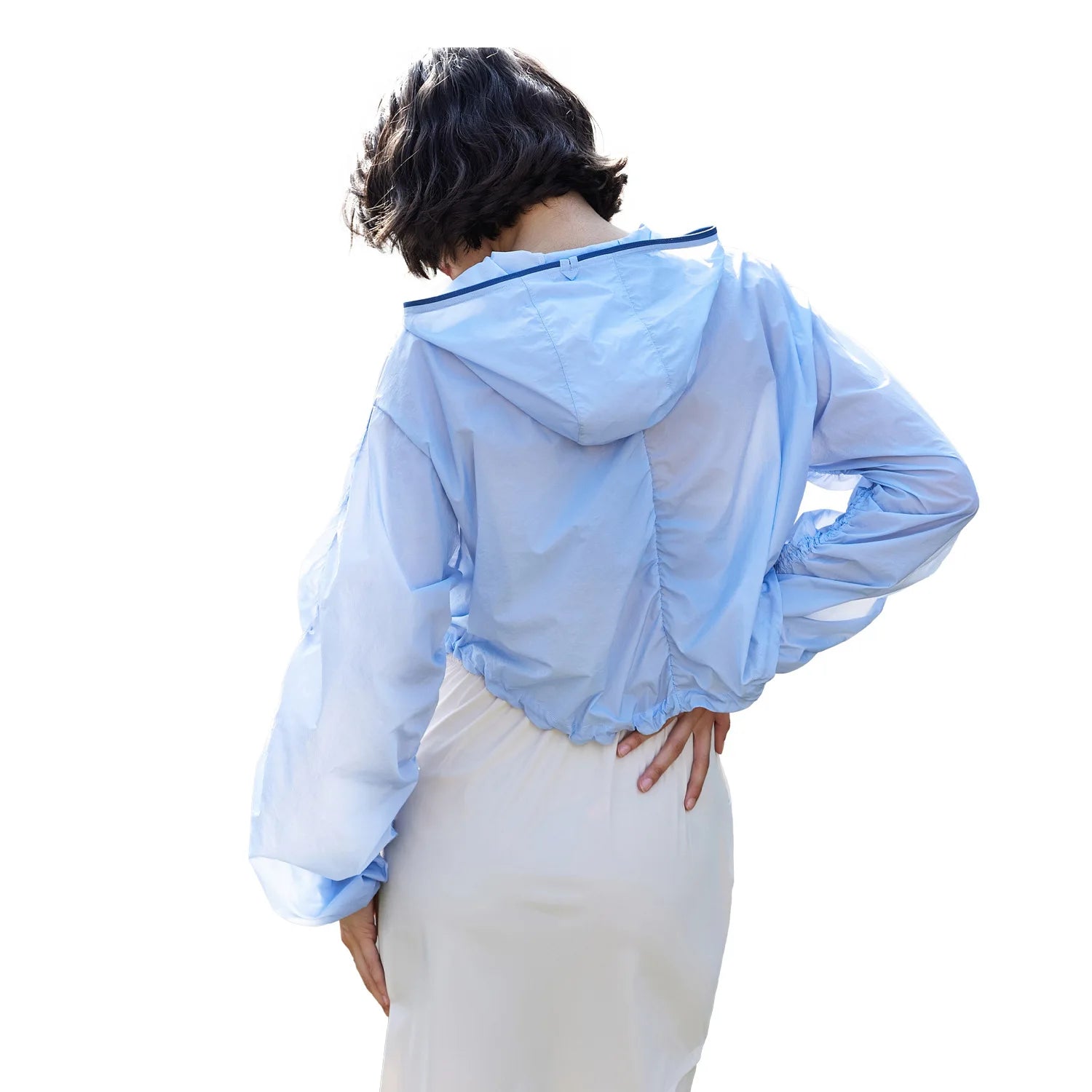 2025 Women's Summer Lightweight Breathable Hooded Workout Clothes Loose Casual Drawstring Zipper For Gym Fitness Free Shipping