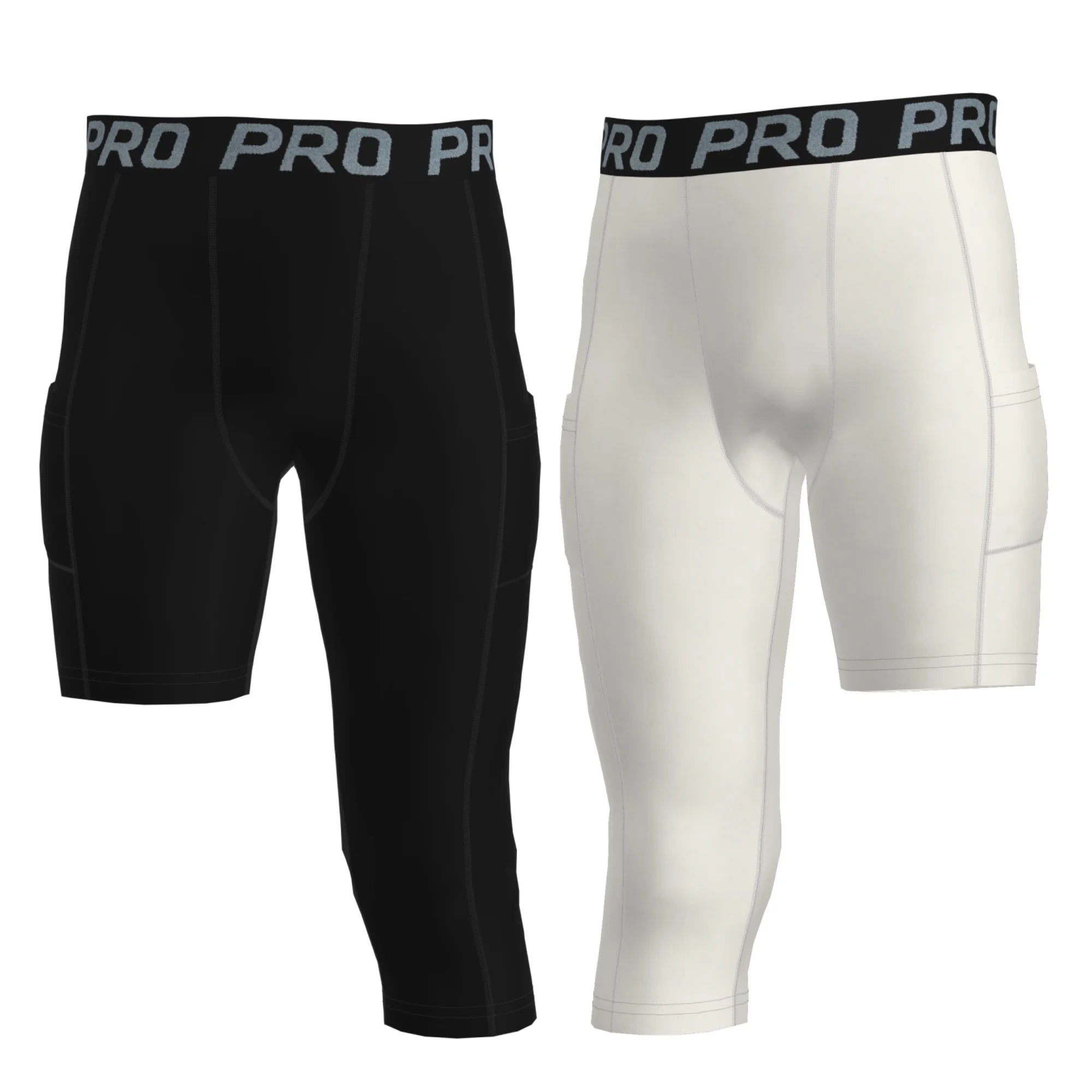 Youth Boys 3/4 One Leg Compression Tights for Basketball Leg Sleeve Capri Athletic Base Layer Underwear for Gym Running