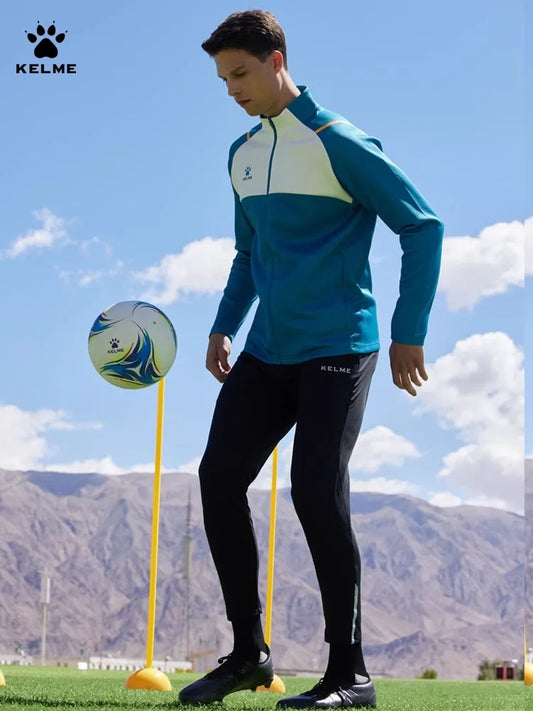 Kelme Men's Football Training Jacket Children's Stand-up Collar Cardigan Jacket Outdoor Windproof Running Sportswear