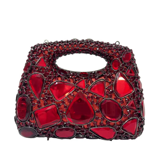 Women Silver Blue Crystals Clutch Purse Stones Minaudiere Rhinestones Evening Bags Bridal Diamond Handbags Wedding Dinner Purses