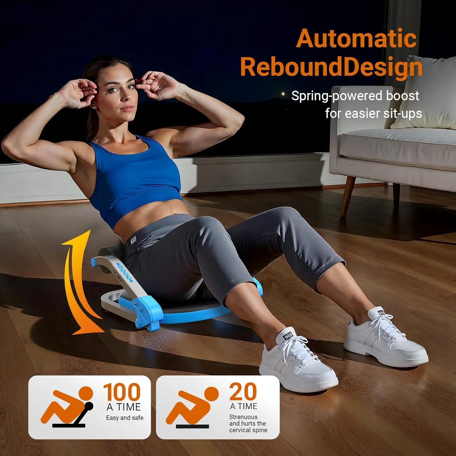 Ab Machine for Home Gym, Adjustable Ab Trainer with 3 Resistance Levels, Sit Up Exercise Equipment for Core Workout