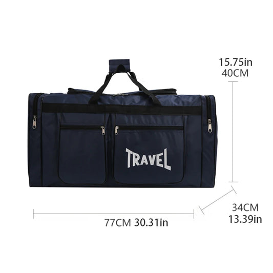Large capacity travel luggage bag - multiple pockets, sports and fitness bag, zipper closure, one bag for outdoor travel