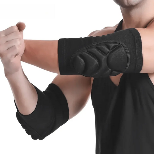 4PCS Knee & Elbow Pads Set for Sports - Thickened EVA Foam, Adjustable Non-Slip Straps, Volleyball/Basketball/Football (Black