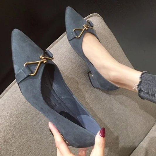 Office Women's Shoes Chunky Heels Block Heel Pointed Toe with Medium Ladies Pumps Y2k Luxury Brand Quick Delivery 39 Young Shoe