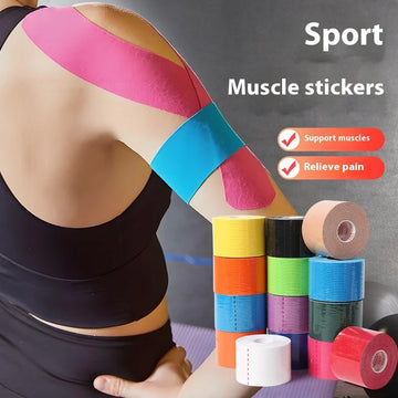 5m 1/3/5/10pc Sport Cotton Elastic Self Adhesive Bandage Permeability Waterproof Kinesiology Straps Medical Strain Protection