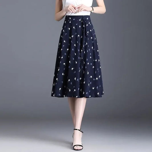 Female Skirts High Waist Chiffon Women's Skirt Midi Pleated Pleat Modest Clothing Sales Stylish Y2k Vintage 2025 Trend Casual V