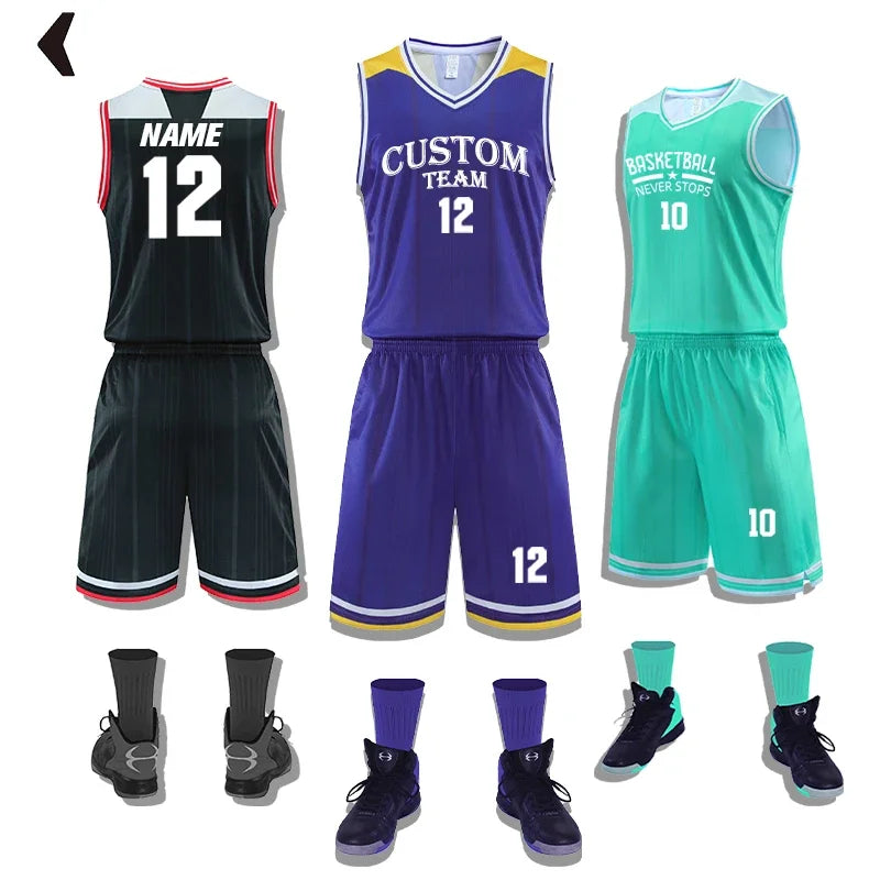 Mens Basketball Jersey Set Uniforms Child Boys Girls Sports clothing Breathable Youth Training basketball jerseys shorts JLS-232