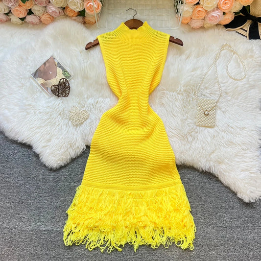 YuooMuoo Women Dress 2025 New Summer Fashion Sexy Openwork Stitching Sleeveless Bodycon Party Dress Korean Lady Beach Vestidos