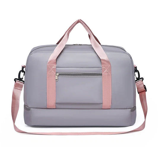 Large Capacity Travel Duffel Bag Oxford Gym Fitness Bag with Wet/Dry Zones & Shoes Compartment for Outdoor Trips Sport Bag