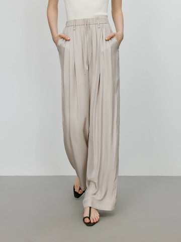 Acetate Air Pants Drape Loose Wide-leg Pants