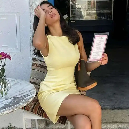 Avrilyaan Double Layer Woven Short Slim Sexy Dress Women 2024 Elegant Party Dress Sleeveless Bodycon Mini Summer Dress Vestidos