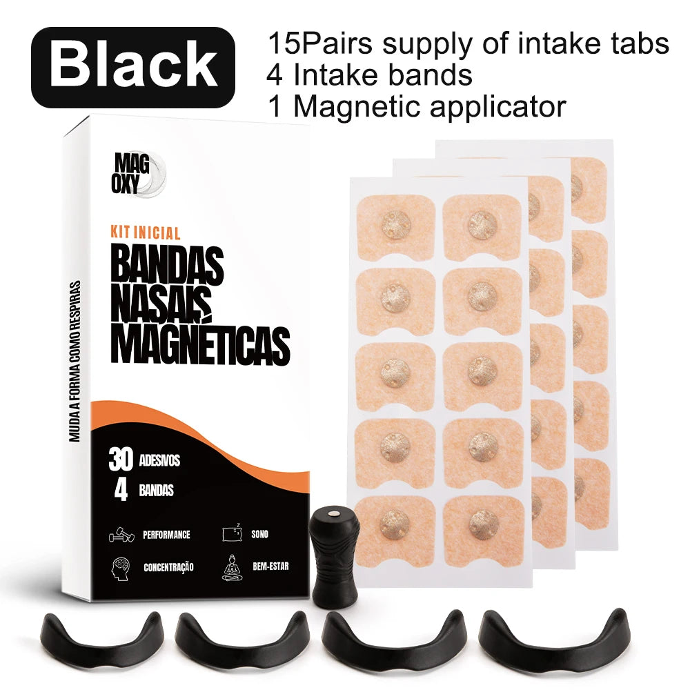 Skin Safe Magnetic Nose Strips Sport Nasal Dilator Intake Breathing Nasal Strip Starter Kit Boost Oxygen Snore Reducing Aids