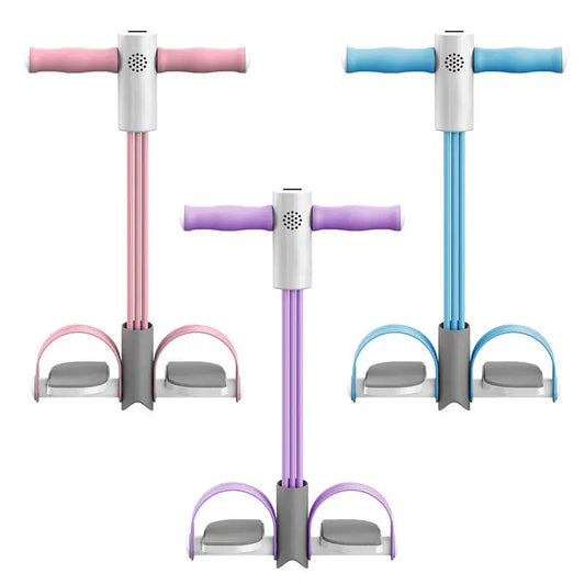 Pedal Exercise Puller 6-Tubes Resistance Band Smart Sit-up Machine Abdominal Fitness Machine Spring Tension Rope Expander Puller