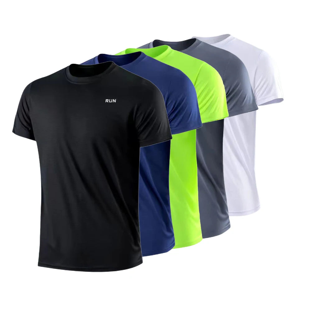 Summer Bodybuilding t-Shirts Men Short Sleeve Fitness Running t Shirt Man Football Jersey Training Gym Shirt Top Gym Clothing