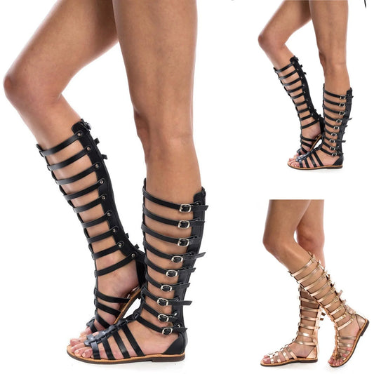 Gladiator Ladies Sandals Summer Ladies Sandals Beach Shoes Mid-Top Women'S Sandals Creative Styling Design Casual Sandals