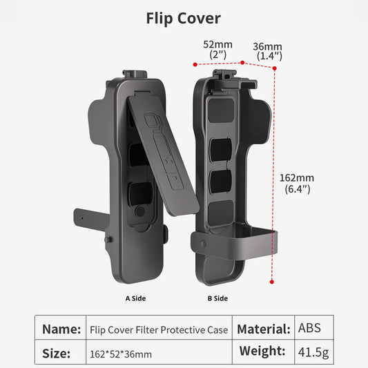 Protective Cover for DJI OSMO Pocket 3 Flip Cover with 5 Filter Slots and Elastic Band Pocket 3 Accessories