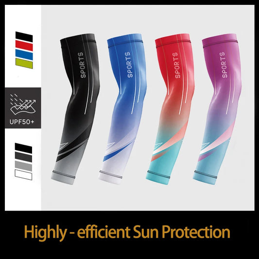 Summer Arm Sleeves UV Protection Men Women Cycling Driving Dynamic Breathable Arm Cover Elastic Hiking Tourism Sports Ice Sleeve
