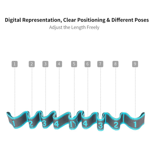 Elastic Yoga Stretching Strap with Loops, Stretch Strap for Ballet, Leg, Body, Stretch Band for Yoga, Dance, Pilates, Gymnastics