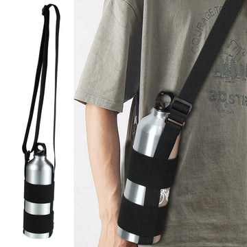 Portable Outdoor Sports Water Bottle Carrier Insulated Cup Cover Bag Holder Sports Bottle Pouch Portable Kettle Nylon Strap