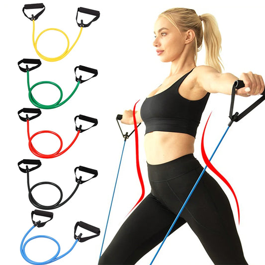 Rubber Elastic Sport Band for Fitness Equipment Resistance Bands With Handles Portable for Yoga Pulling Up Gym Exercise Training