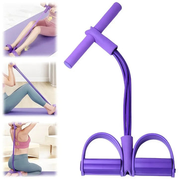21 Fitness Resistance Bands 4 Tube Pedal Ankle Puller Exercise Stretching for Arm and Leg Workouts Ab Training Auxiliary Device