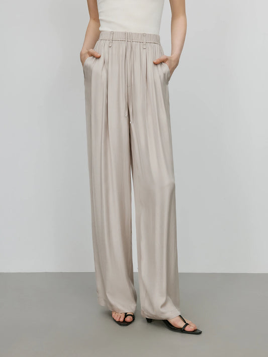 Acetate Air Pants Drape Loose Wide-leg Pants