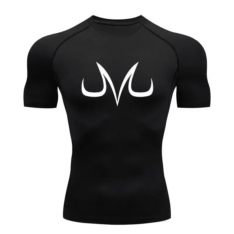 Summer Muscle Fit Gym T-Shirts Anime Aesthetic Compression Shirt for Men Fitness Sport Quick Dry TShirts Tight Gym Tops Tee