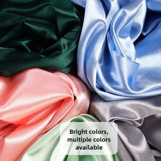 Crystal Satin Fabric Glossy Anti-wrinkle By The Meter for Clothing Dress Hanfu Decoration Diy Sewing Cloth Smooth White Blue