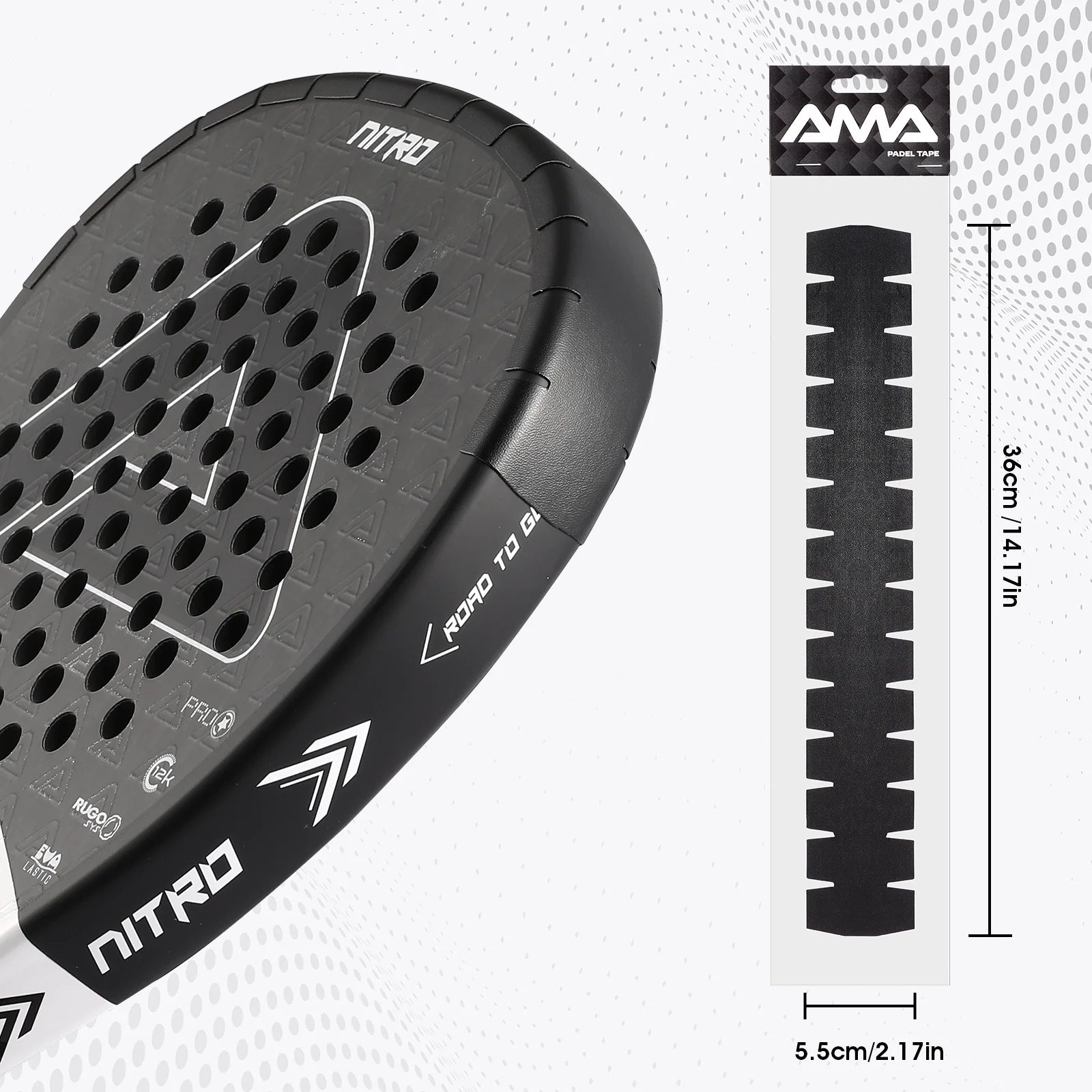 AMA SPORT Padel Racket Protection Tape Pack of 1/2/6 Edge Protector Durable & Easy to Replace Transparent Padel Protector