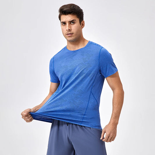 Summer Mens Running Shirts Quick Dry Fitness Sports Training Shirt Outdoor Workout Sport tops Gym Shirts