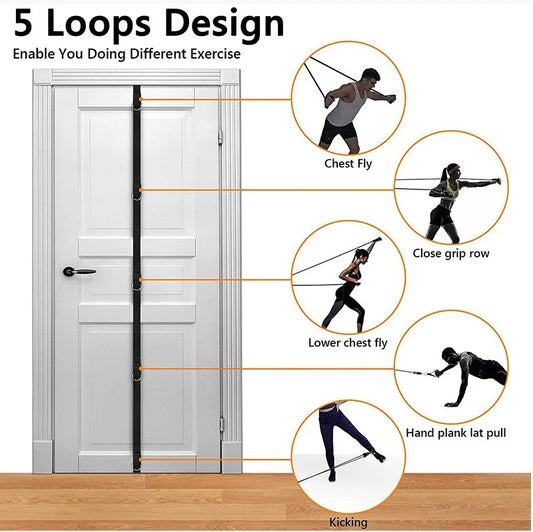Multifunctional Home Fitness Equipment Elastic Rope Door Pull Strap Hole-Free Installation Portable Exercise Equipment
