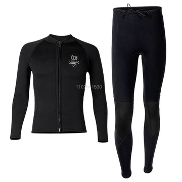 3mm Diving Wetsuit Jackets Pants Men Women Neoprene Diving Kite Surfing Underwater Clothes Suit Front Zip Water Sports Equipment