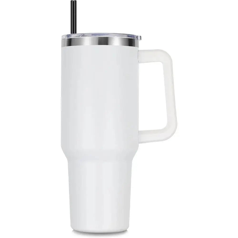 1200ml Thermoscup Stainless Steel Coffee Cart Cup Refrigerated Vacuum Insulated Water Cup with Straw Leak-Proof Lid for Gym