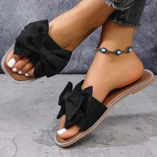 Women's Sandals Black White Summer Shoes For Woman Summer Sandals Women Flat Sandals Chaussures Femme Sweet Footwear Female 2025