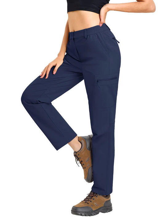 Women's Lightweight Hiking Pants Cargo Pants Water Resistant Quick Dry Outdoor Trekking Mountain Trouser Zipper Pockets