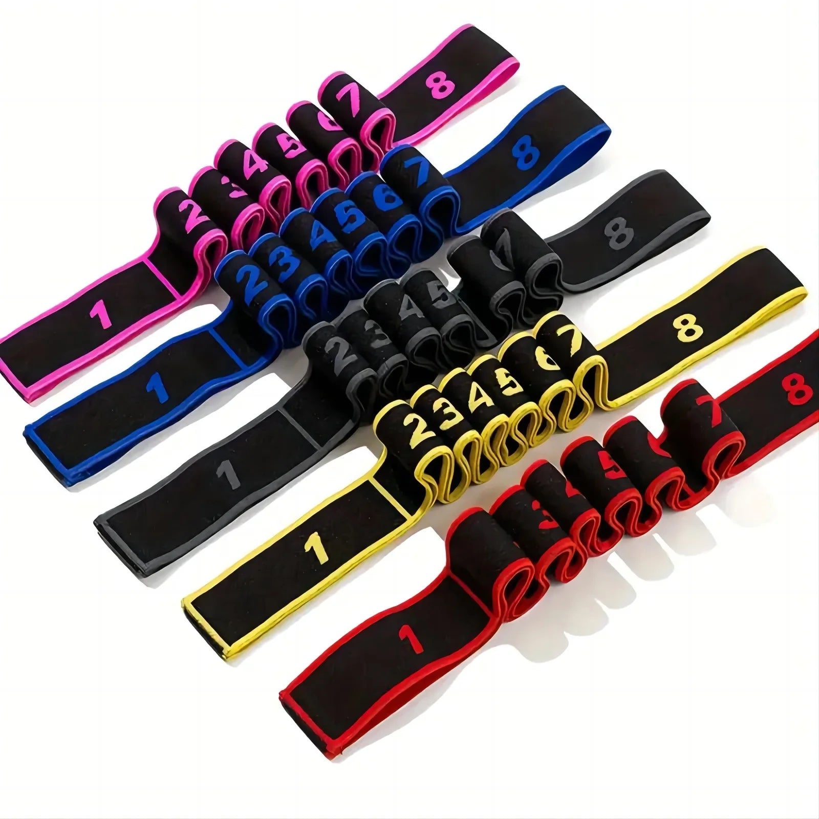 Yoga Pull Strap Belt Girl Elastic Latin Dance Stretching Band Loop Yoga Pilates GYM Fitness Exercise Resistance Band With Number