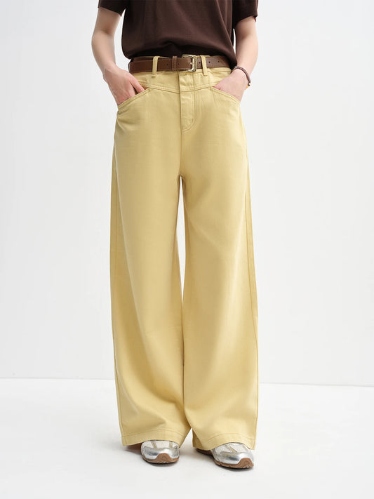 Women's Multi-Color Straight Jeans - Casual Wide Leg Denim Pants Comfort Daily Wear