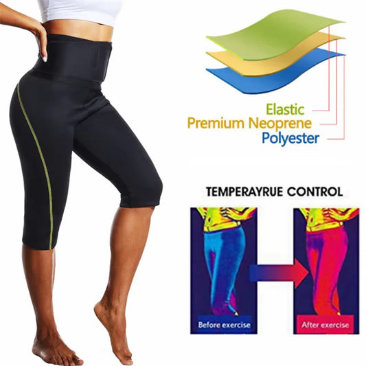 Women Trainning Exercise Shorts Sauna Effect Leggings Compression Sports Pants Gym Clothes Fitness Workout Tights Sportswear