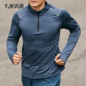YJKVUR Autumn New Unisex Long Sleeve T-shirt Men Sweatshirt Fitness Shirt Tight Upperwear Anti-sweat Breathable Running Top ﻿