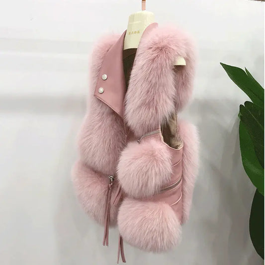 Fur Coat Women's Vest Short Clothing Autumn Winter Patchwork Slim Fashion Versatile