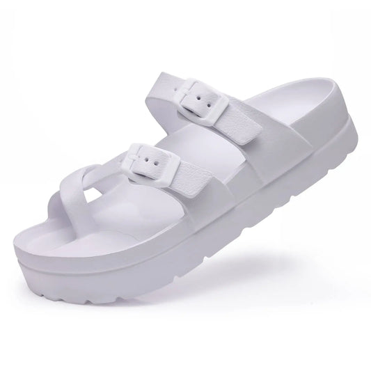 Evshine Fashion Eva Clogs Slippers With Arch Support Adjustable Light Thick Soles Beach Shoes Summer Platform Sandals For Women