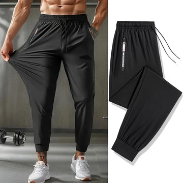 Men's Athletic Stretchy Quick Dry Pants with Zipper Pockets Lightweight Sweatpants for Outdoor Hiking Fishing Running Workout